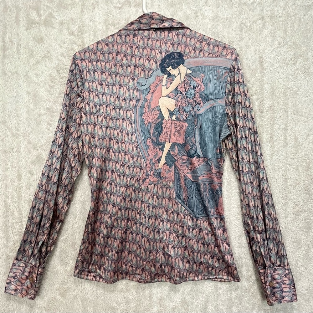 Vintage Neusteters Nik Nik Nylon Blouse Made Italy Victorian Woman RARE Unique